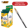 BIC CRISTAL MEDIUM BALL POINT PEN GREEN - BOX OF 50 - 1 to 5 Packs