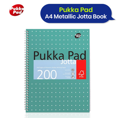 PUKKA WHITE A4 WIREBOUND PADS 200 page 80gsm  (RULED/MARGIN) - PACK OF 3
