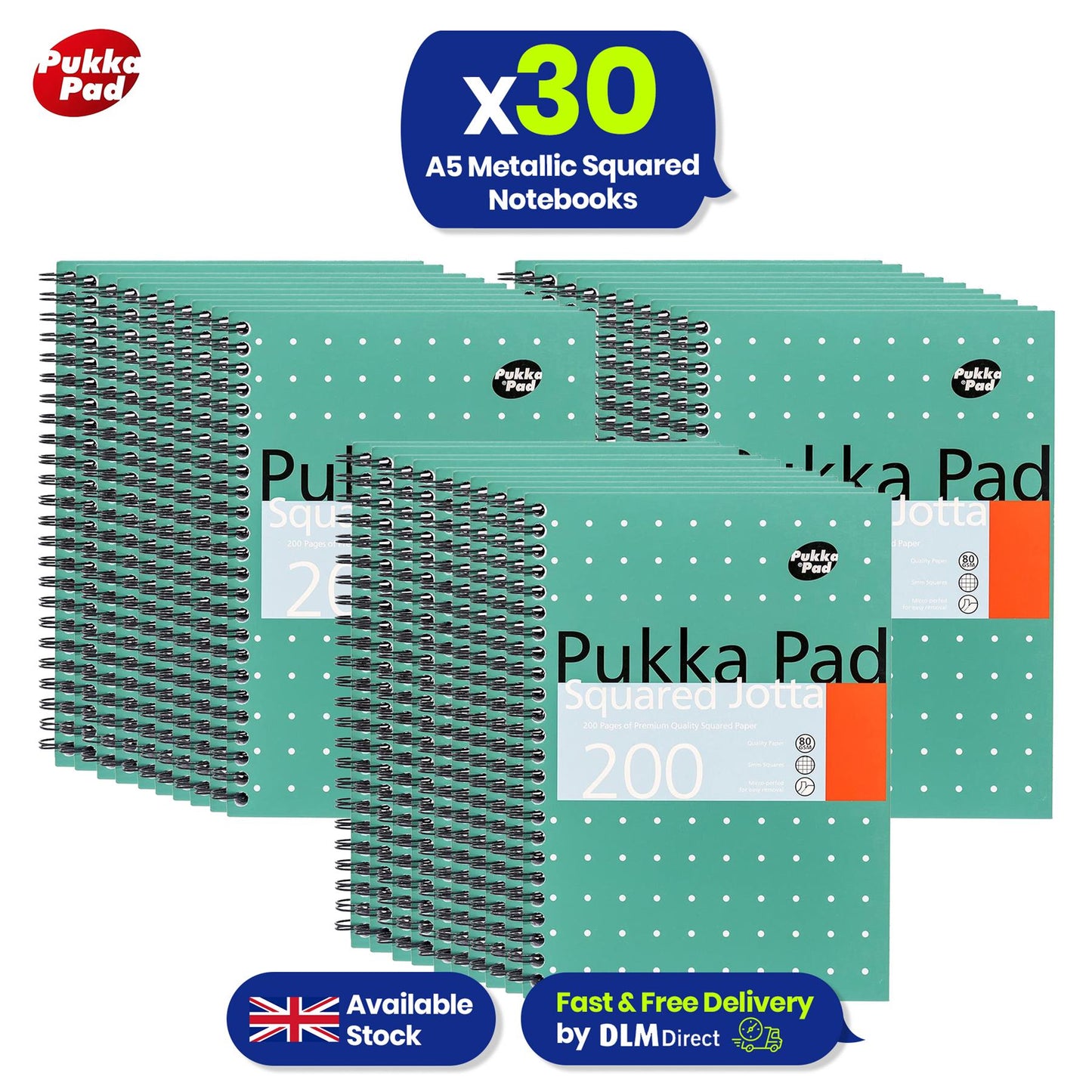 Pukka Pad A5 Metallic Squared - Pack of 30