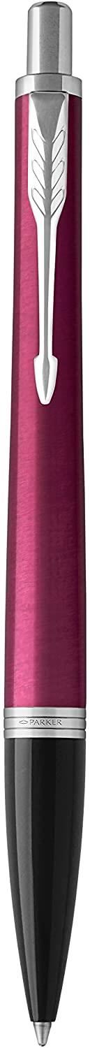 PARKER URBAN VIBRANT MAGENTA CHROME TRIM BALLPOINT MEDIUM NIB BLUE INK
