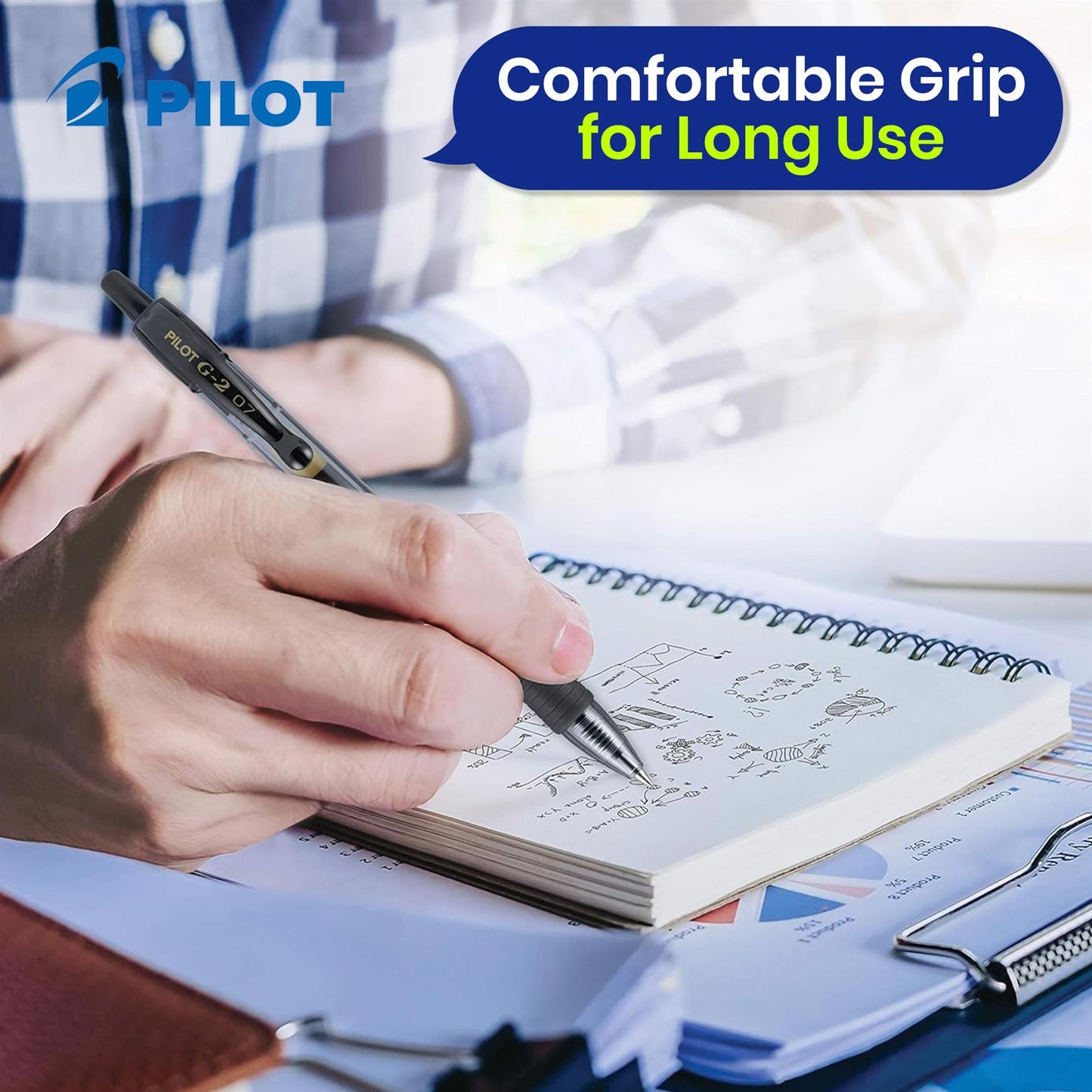 Pilot G-207 Retractable Gel Rollerball Medium Value Pack Black (Pack of 8)