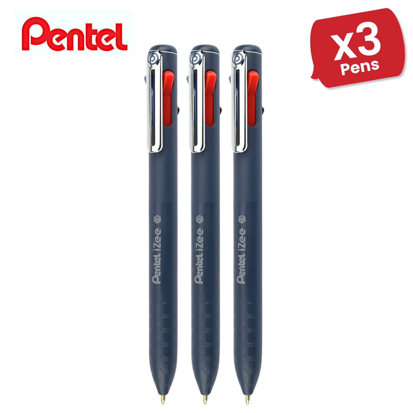 Pentel iZee 4 Colours Retractable Ballpoint Pens, Standard - Single Pen