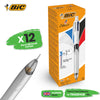 Bic 4 Colours Combination Medium Ballpoint Pen + Medium Mechanical Pencil - Pack of 12
