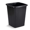 Durable Durabin Black Waste Bin 90L Stackable Plastic Bin with Sturdy Handles