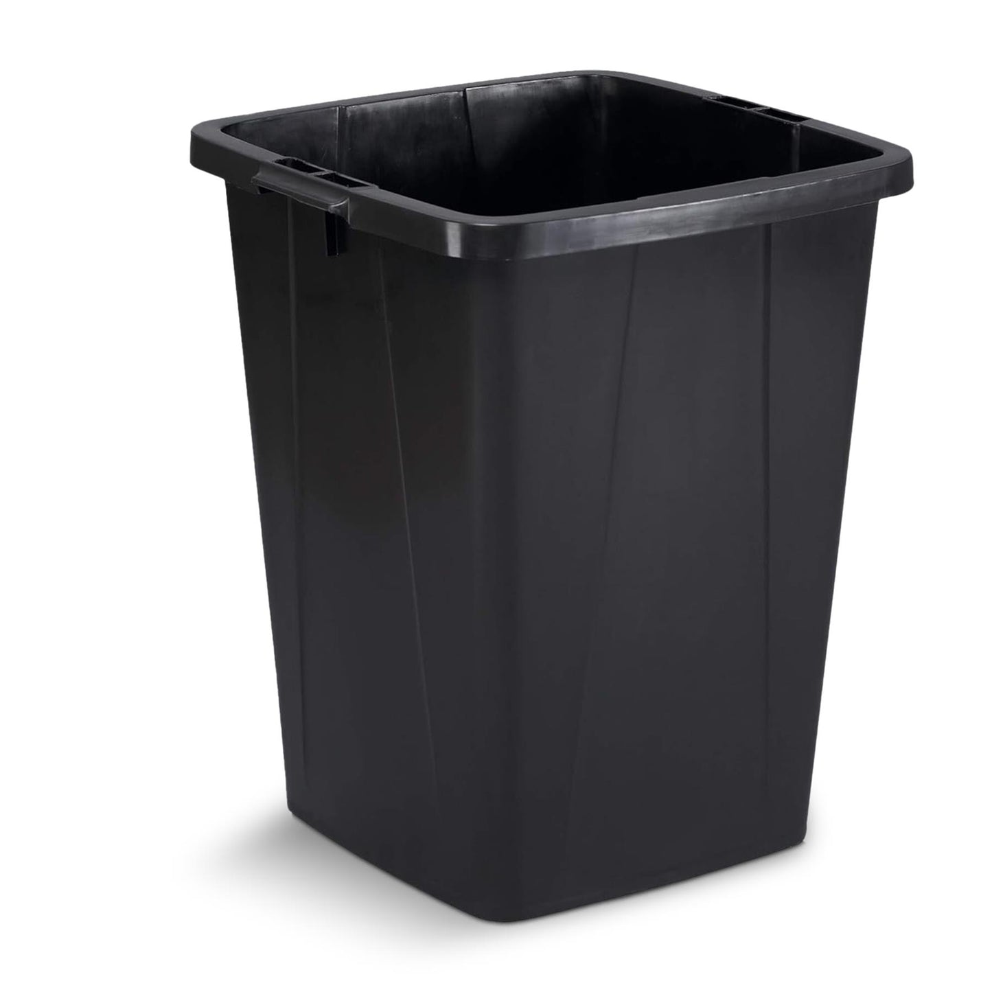 Durable Durabin Black Waste Bin 90L Stackable Plastic Bin with Sturdy Handles