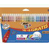 BIC Kids Kid Couleur Colouring Pens Assorted - Pack of 18 - 1 to 5 Packs