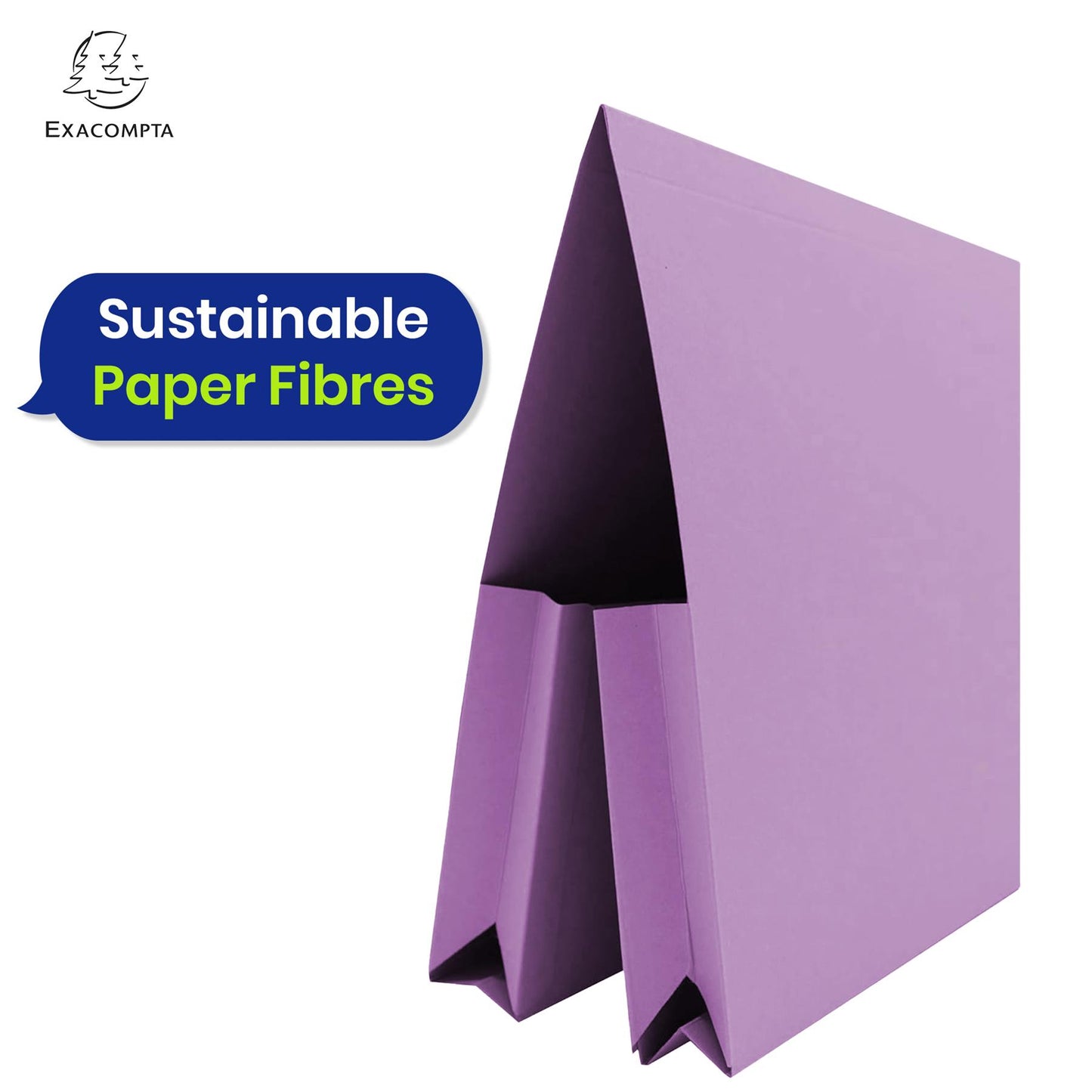 Exacompta Guildhall Mauve Foolscap 315gsm Heavyweight Manilla Double-Pocket Document Wallet,pack of 25