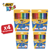 BIC Kids Visa Felt Pens Assorted Colours - Wallet of 12 - 1 to 5 Packs
