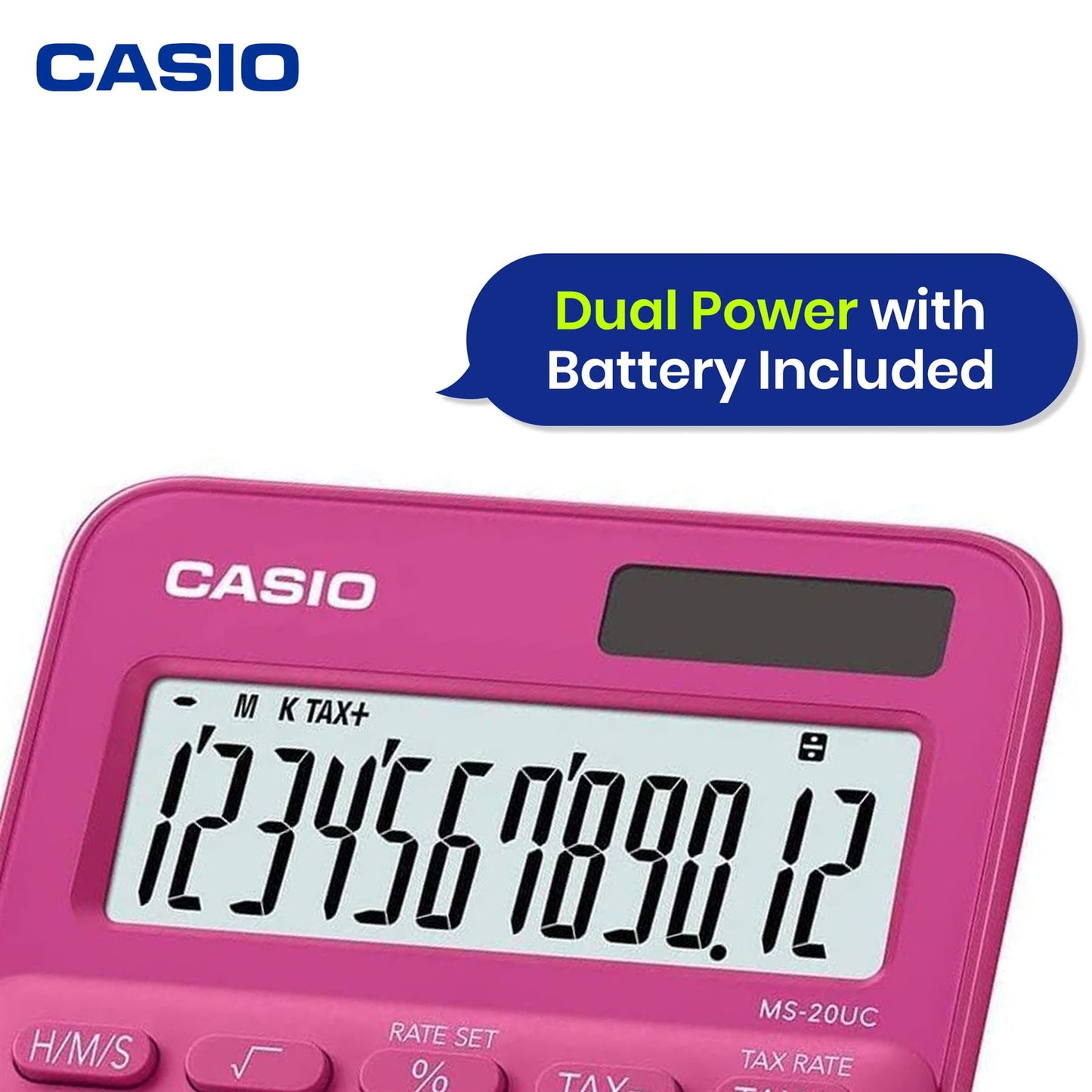 Casio MS-20UC Desk Calculator LCD Display Big Button Desktop Calculator for Office Home Office