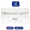 Prosecco Bunting 1.5m Silver Glitter Banner Prosecco Party Decoration for Events