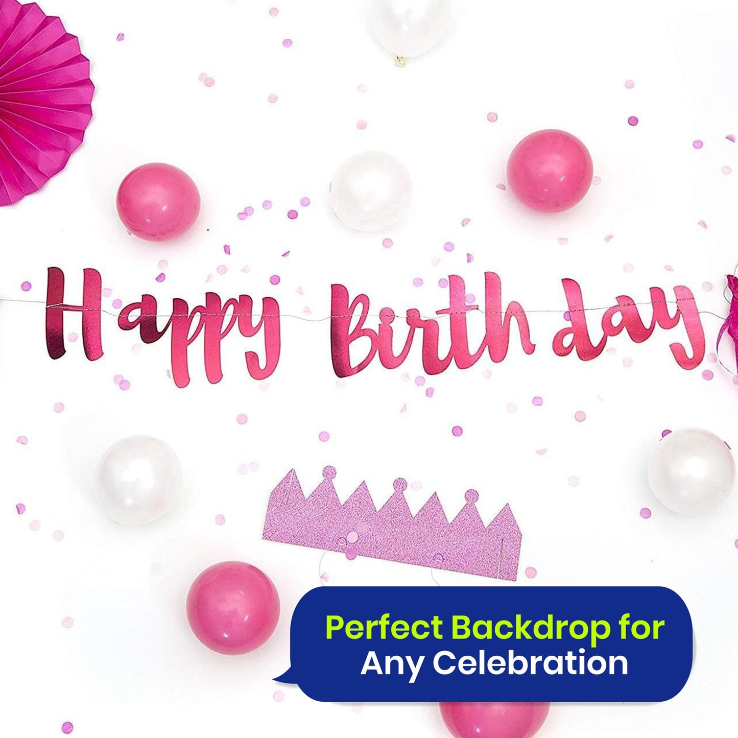 Rose Gold Birthday Banner 1.5m Party Decoration for Women and Girls