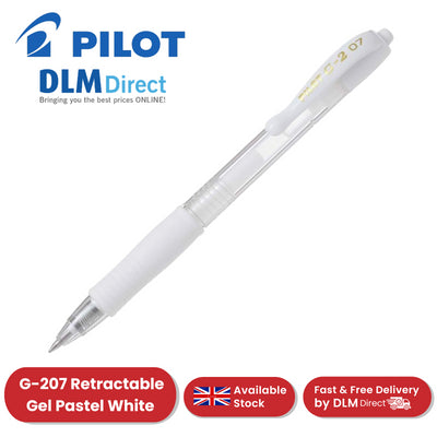 Pilot G-207 Retractable Gel 0.7mm Rollerball Pen Smooth Writing - Pastel White