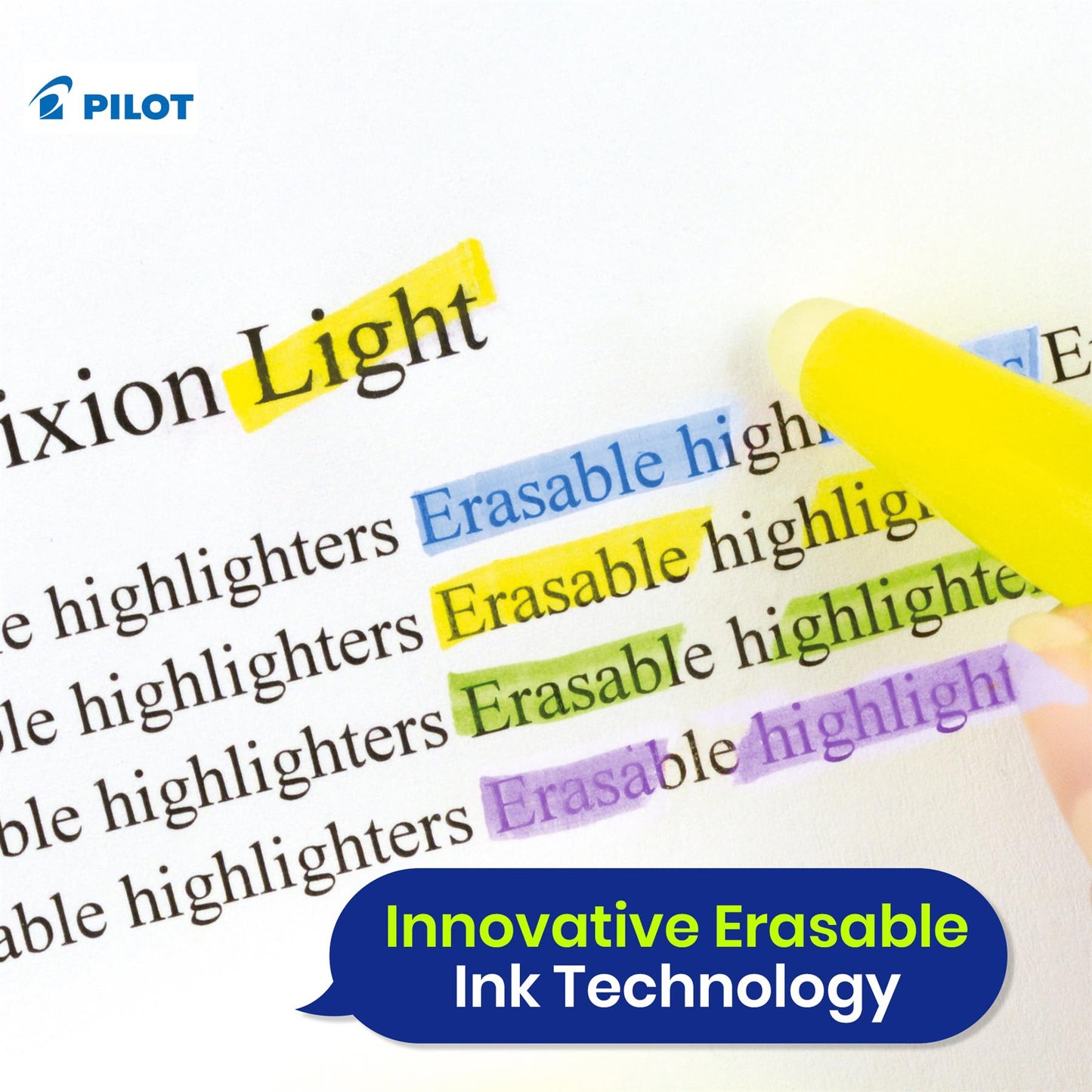 4x Pilot FriXion Light Erasable Highlighter Assorted Pens for School & Office