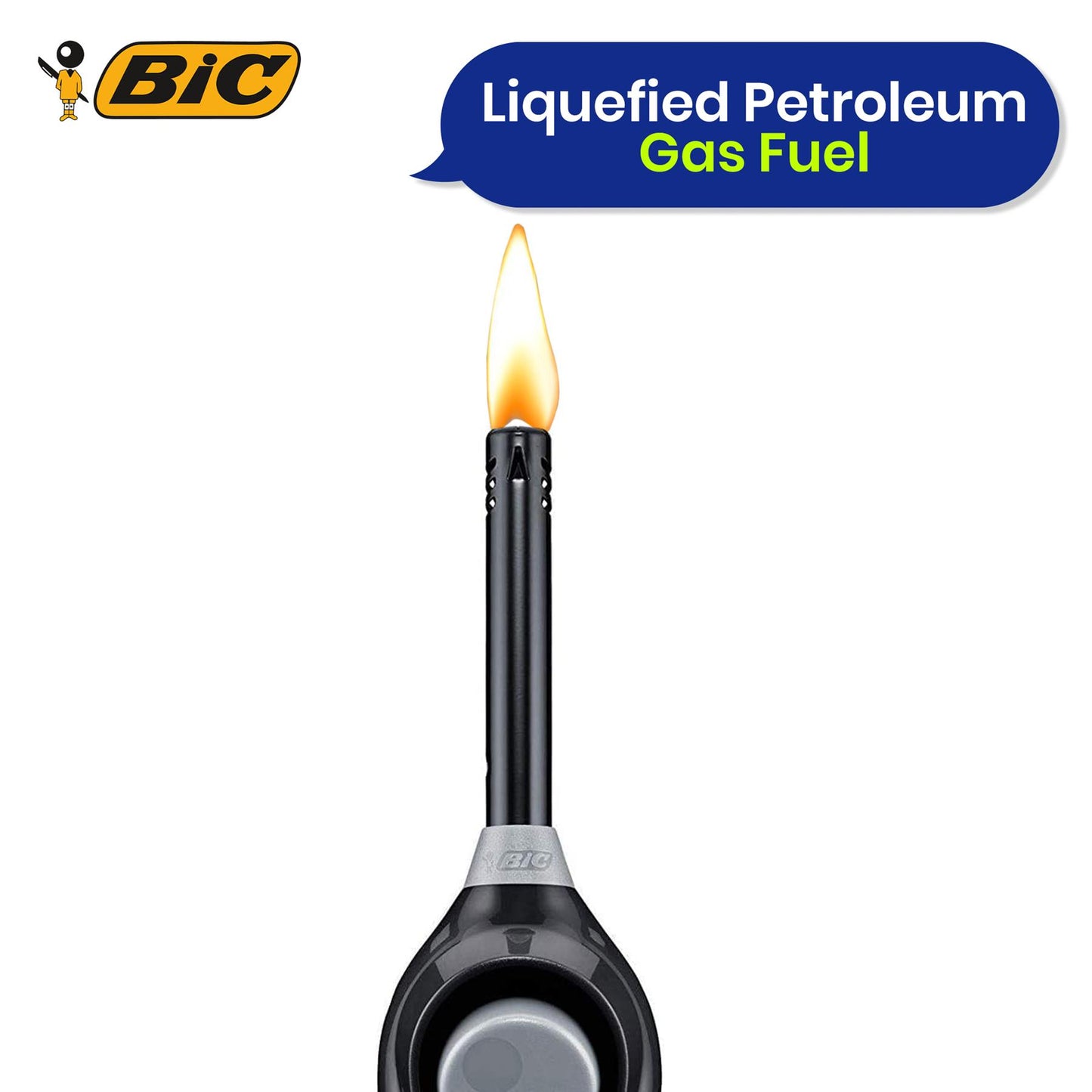 BIC Mega Standard Utility Lighter Black- 2 x Blister Pack of 2