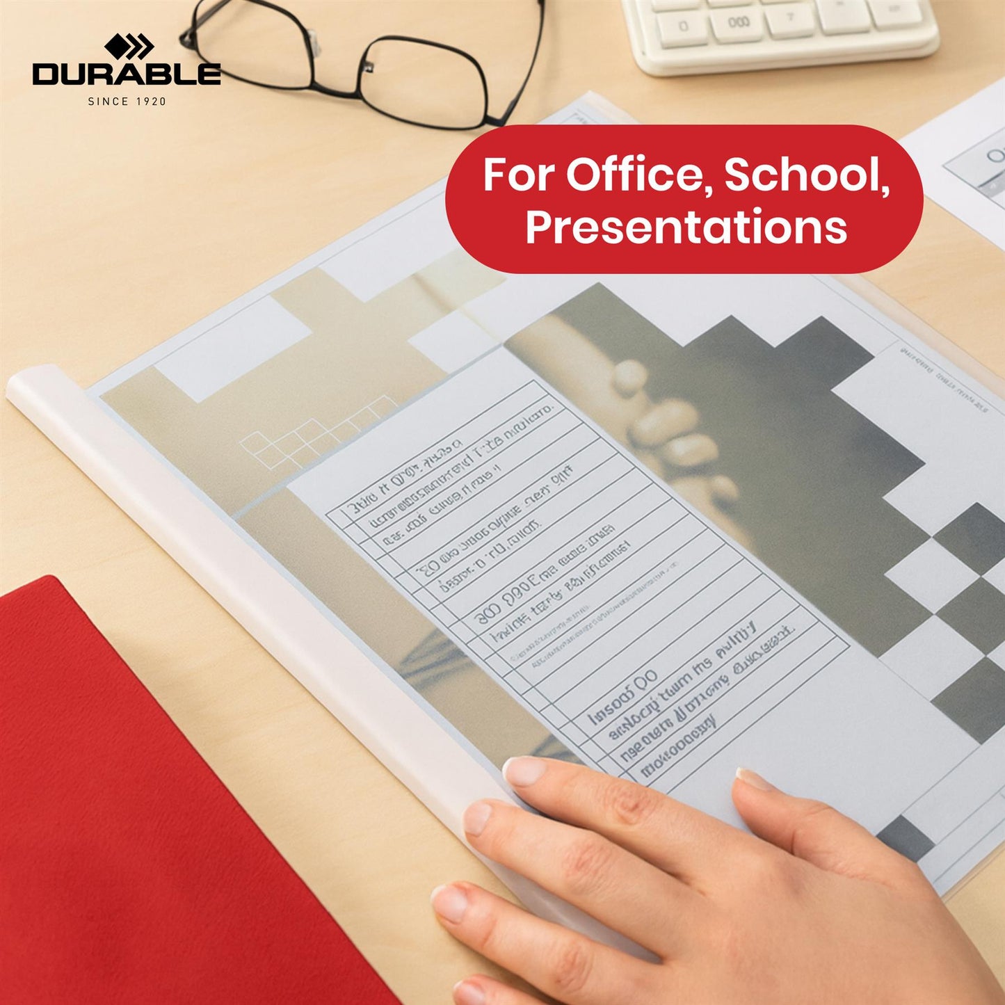 Durable A4 Clear Report Covers & Spine Bars, 10 Pack - Plastic Filing, Assorted Colours