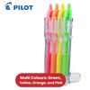 Pilot G207 Retractable Gel Pens Neon - Green, Yellow, Orange & Pink - Pack of 4