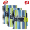 Pukka A5 Stripes Project Book, 250 Page, Lined, Single Notebook for Study & Work