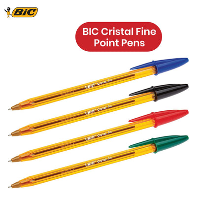 BIC Cristal Fine Point Ballpoint Pens Assorted Colours Quick Dry 0.8mm Tip Pen (Pack of 27)