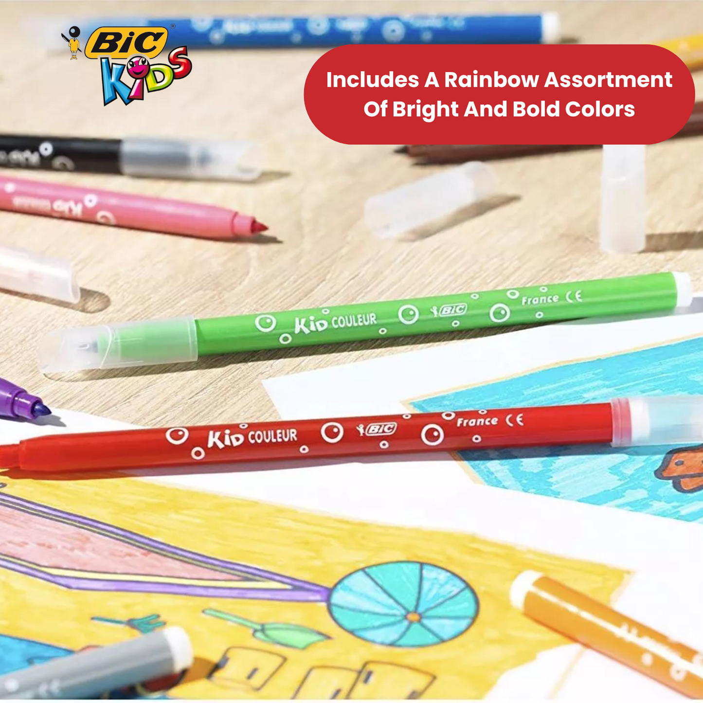 BIC Kids Kid Couleur Baby Colouring Pens Assorted - Pack of 12