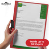 Durable Clip Folder 30 Sheet PVC Display File, 25 Pcs Red A4 Clip Bar File for Home