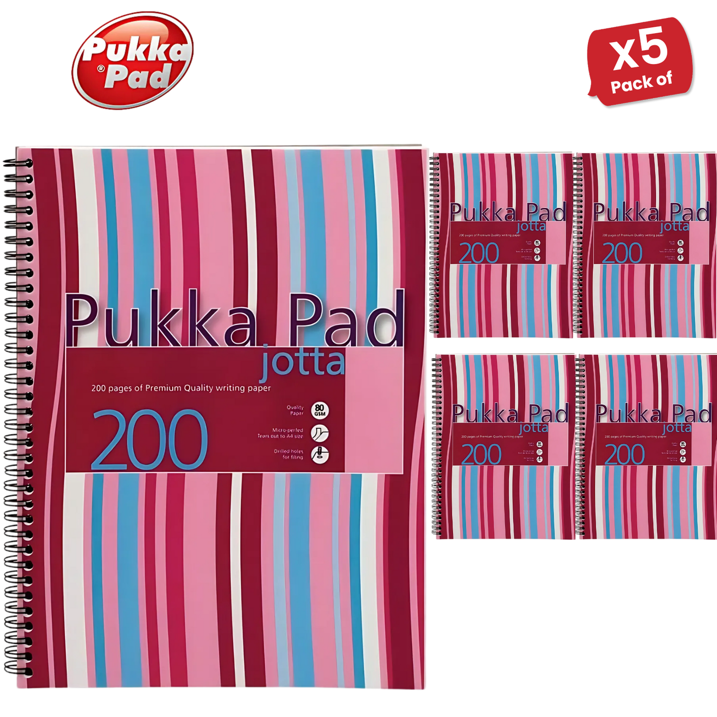 Pukka A4 Jotta polyprop cover. 200 pages - Single - Pack of 1 to 30