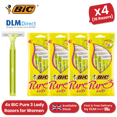 Bic Pure 3 Lady Shavers - 4 Packs