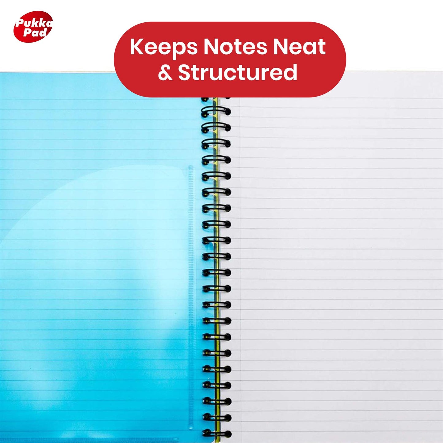 Pukka Pad Project Book - 250 Pages Assorted Colours Stripes A4 Notepad for School