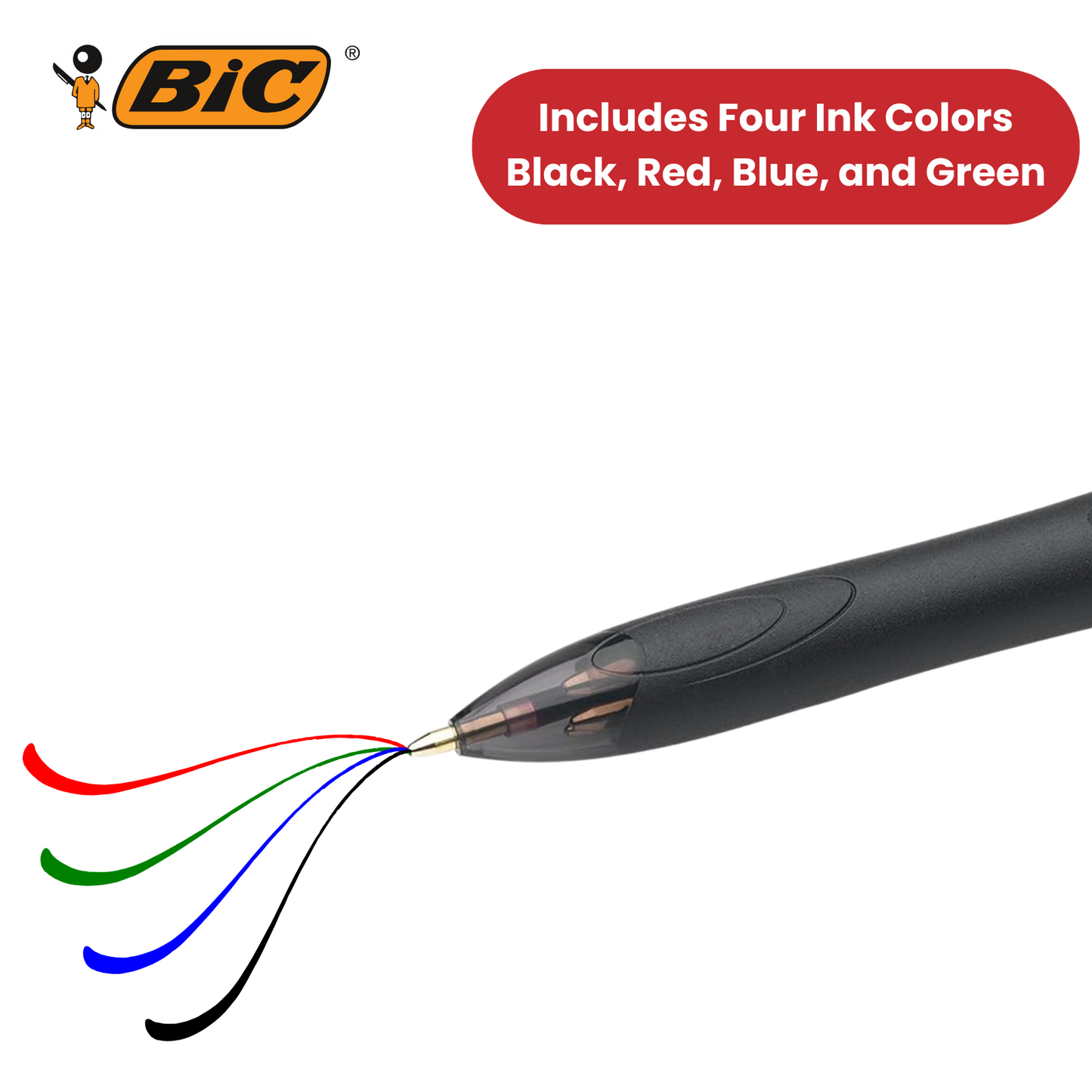 Bic 4-Colours Grip Pro Ballpoint - Single Pen