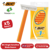 BiC Single Blade Sensitive Razors for Sensitive Skin, Everyday Use - Pack of 5