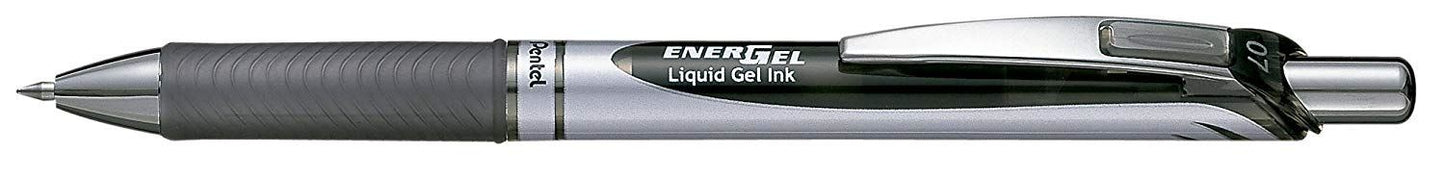Pentel Energel XM Retractable Gel Pen with 0.7 mm Tip, Black, Pack of 12 (BL77-AO)