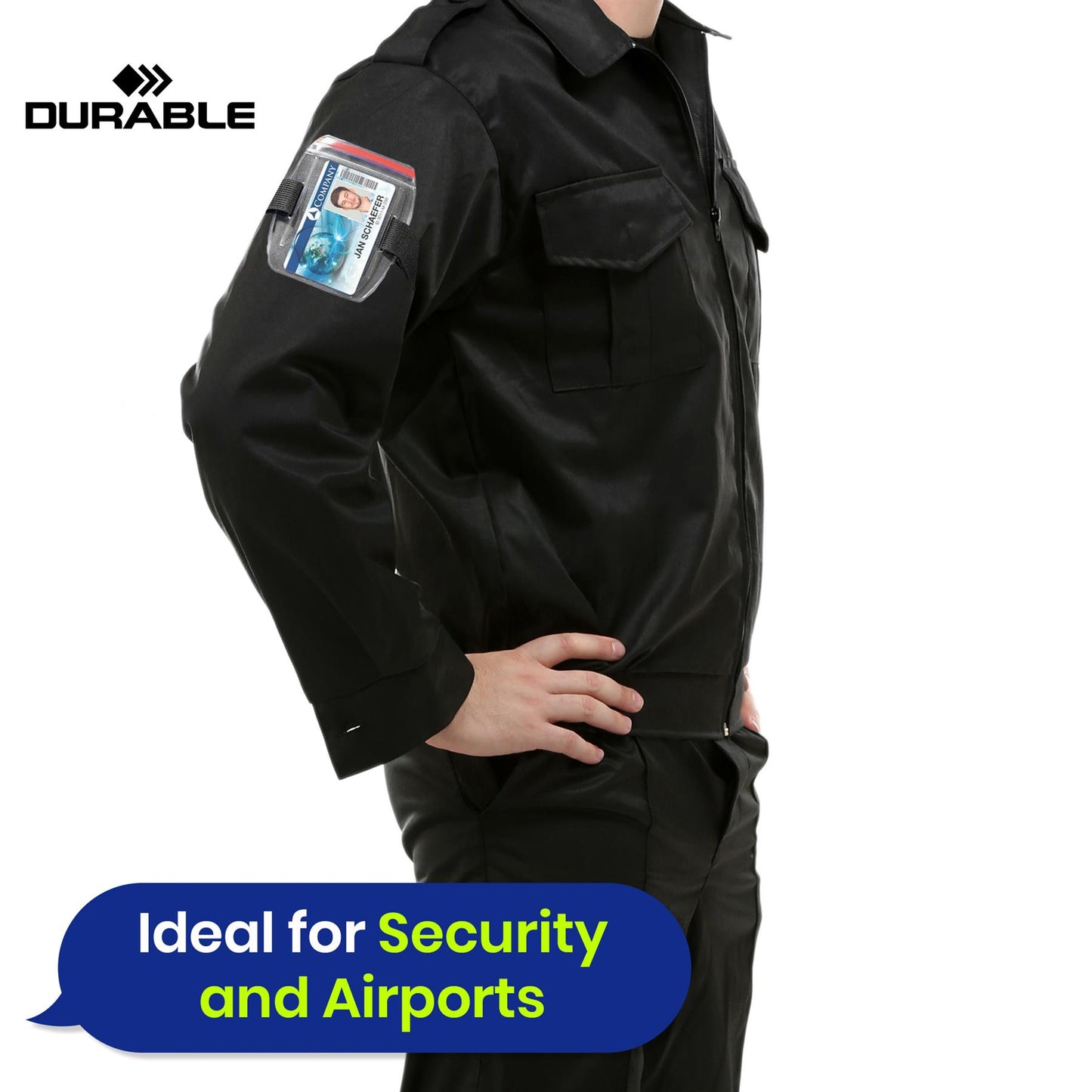 ID Badge Holder Arm Band Transparent Plastic Adjustable Strap 10 Pack for Work & Security Staff
