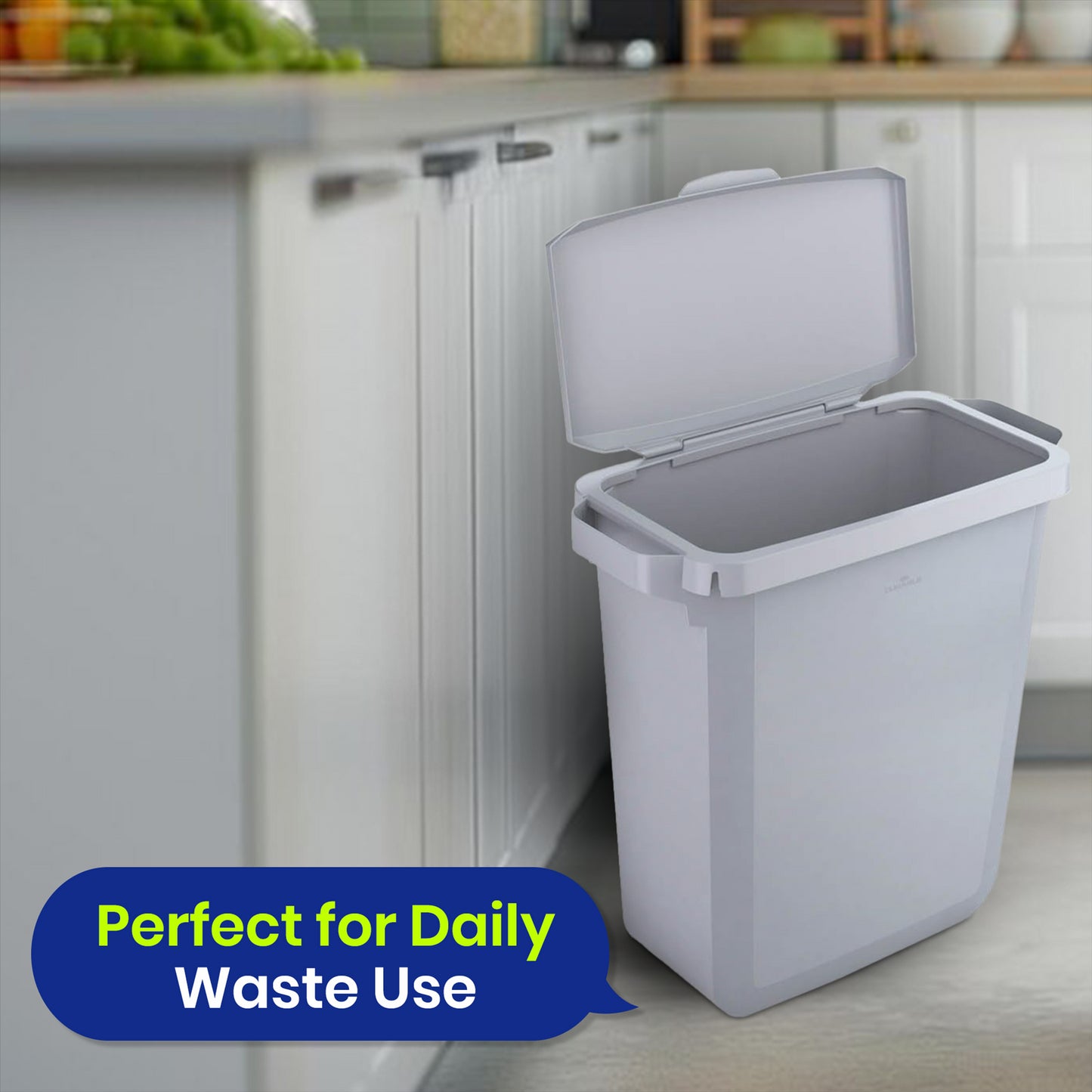 DURABIN 60L Grey Bin Set and Grey Hinged Lid with Paper Slot & 25x 110L Bin Bags