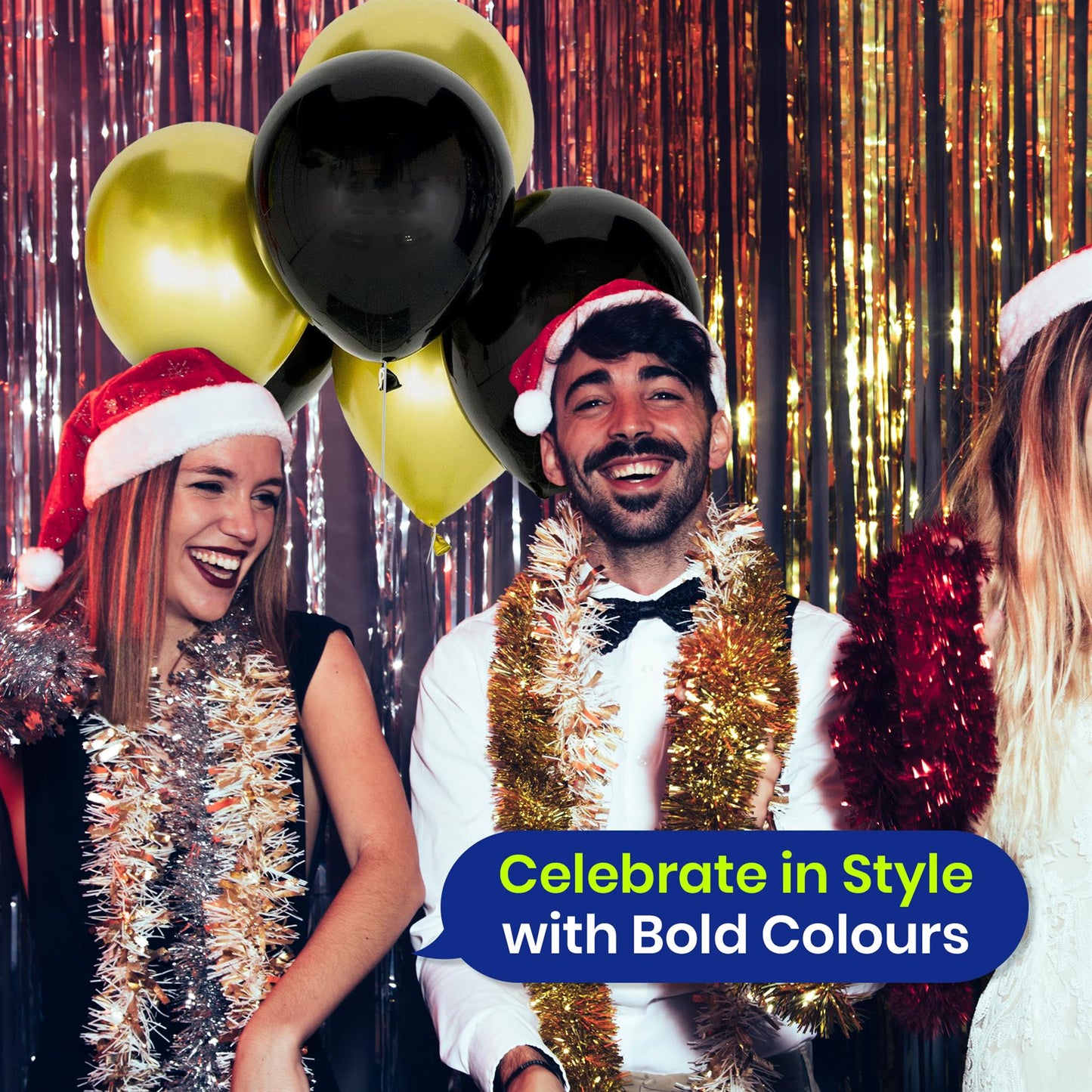 Black and Gold Balloons with 50th Birthday Banner Party Decoration Set 12 Inch