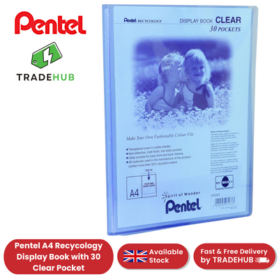 PENTEL RECY A4 DISP BK CLR 30PKT BLUE - Pack of 1