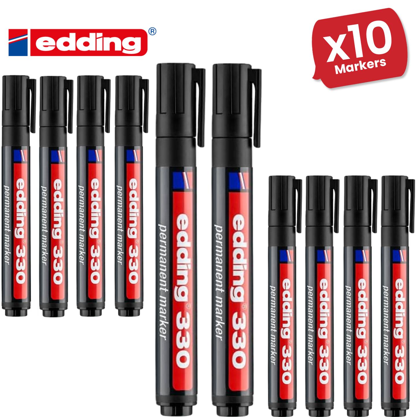 Edding 330 Permanent Multi Marker Chisel Tip 1-5mm Waterproof Quick-Drying Black