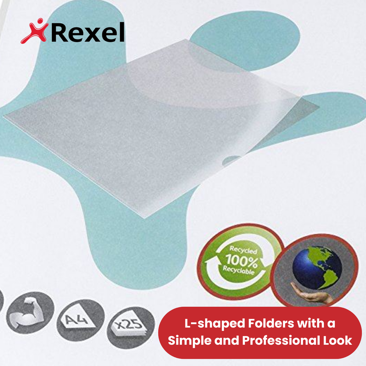 Rexel Ecodesk (A4) L Folders Pack of 25 Folders - 1 to 5 Packs