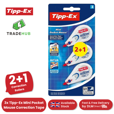 Tipp-Ex Mini Pocket Mouse Correction Tape�� Pack 2+1 - Blister Pack of 3