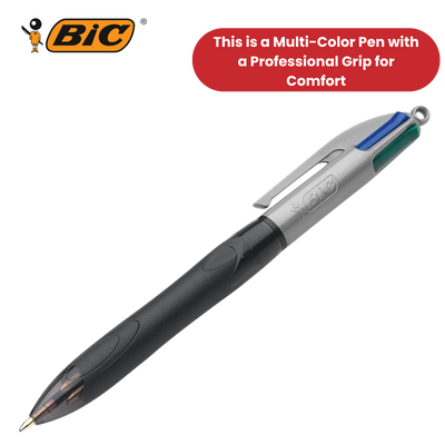 Bic 4-Colours Grip Pro Ballpoint - Single Pen