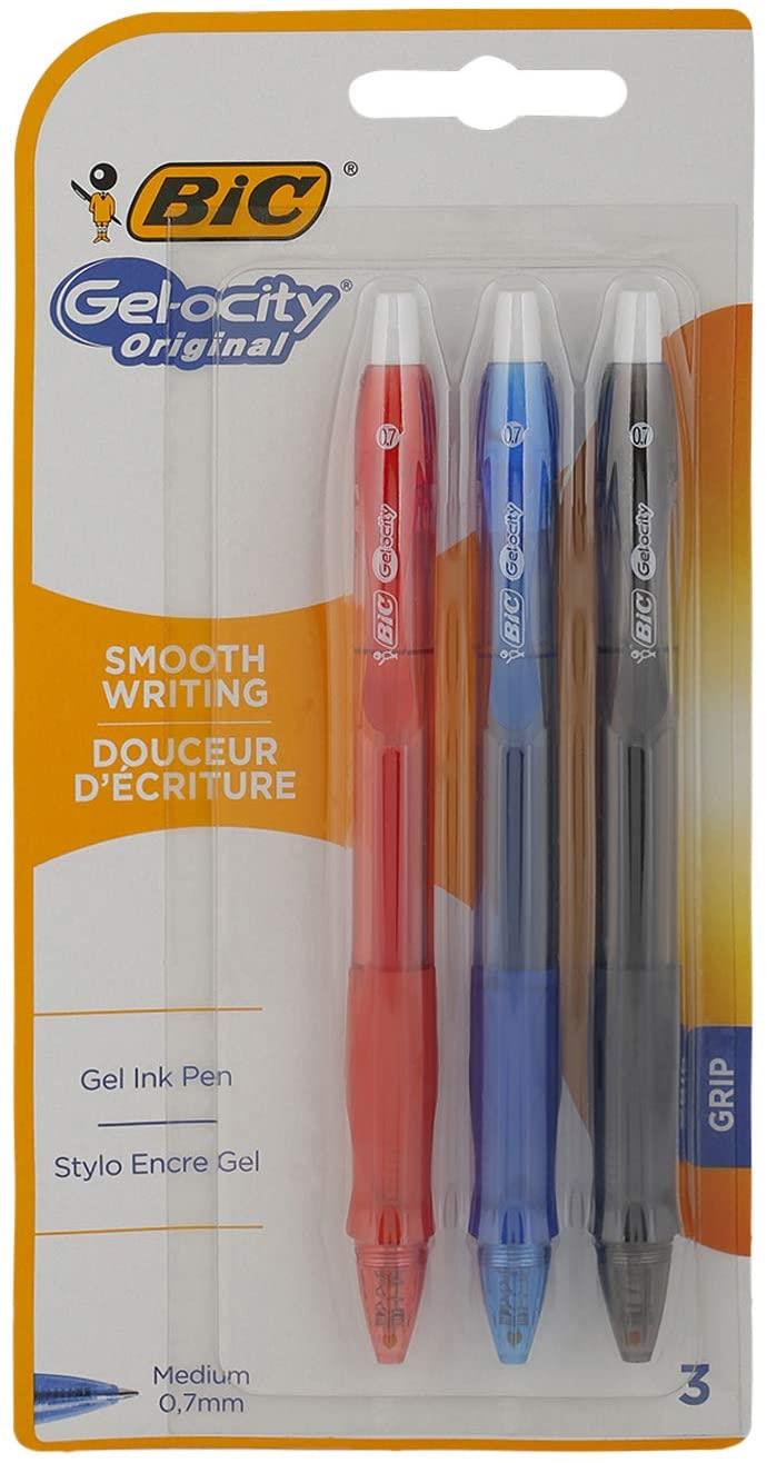 BIC Gel-ocity Original Gel Ink Pens - Assorted Colours, Pack of 3