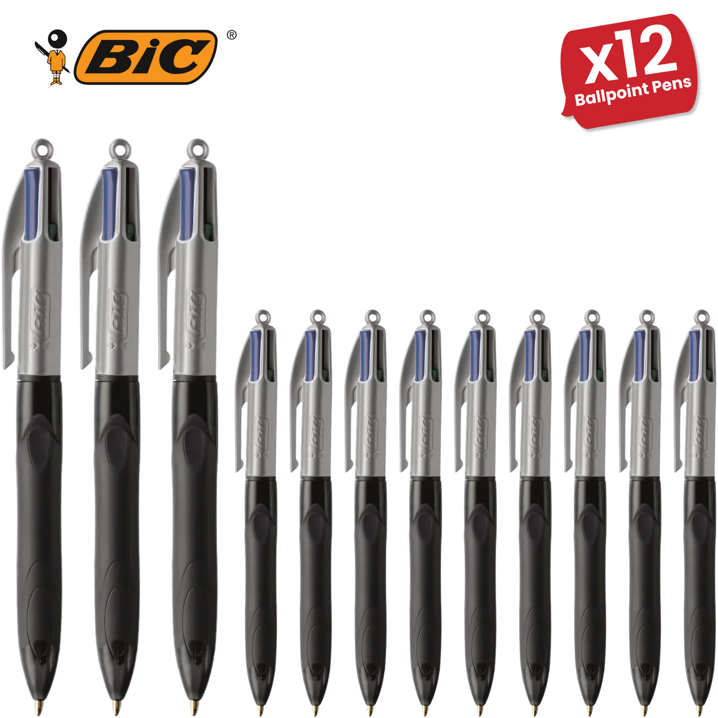 Bic 4-Colours Grip Pro Ballpoint - Single Pen
