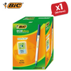 BIC Ecolutions Round Stic Ballpoint Pens - Blue Ink, 1.0mm Tip - Box of 60