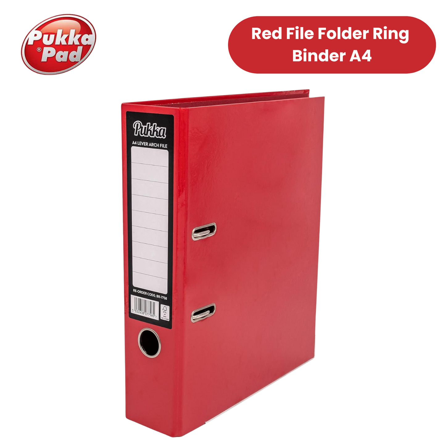 Pukka Brights Lever Arch Files - Red - Box of 10
