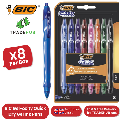 BIC Gelocity Quick Dry Assorted Blister Pack of 8