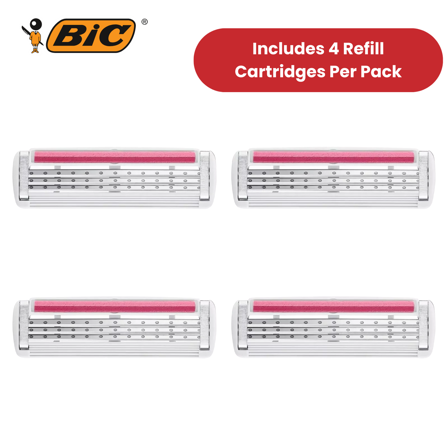 BIC Click 3 Soleil Sensitive Women's Razor Refills - 1 Box of 4 Blades