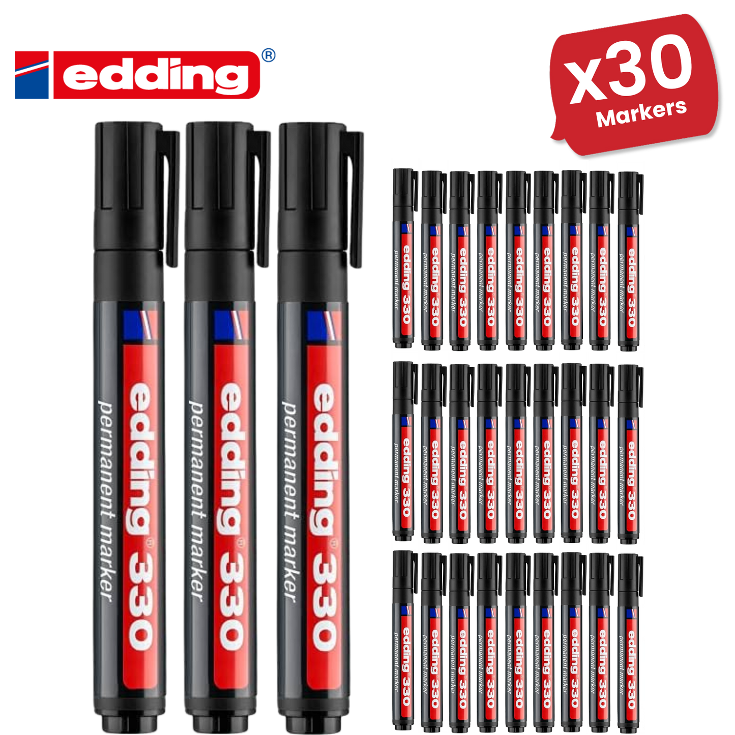 Edding 330 Permanent Multi Marker Chisel Tip 1-5mm Waterproof Quick-Drying Black