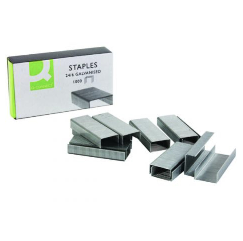 Q Connect Galvanised Staples - 10 Packs of 1000