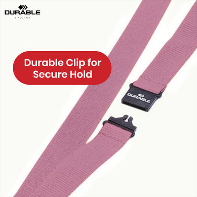 Durable Pink Textile Lanyard - 20mm Wrist Strap for Keys & ID, 88cm