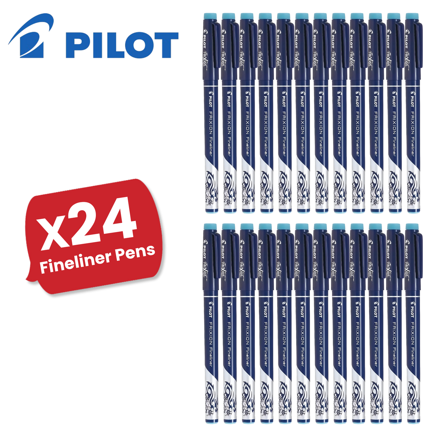 Pilot FriXion Erasable Fineliner Light Blue Single Pen 1.3mm Writing Felt Tip