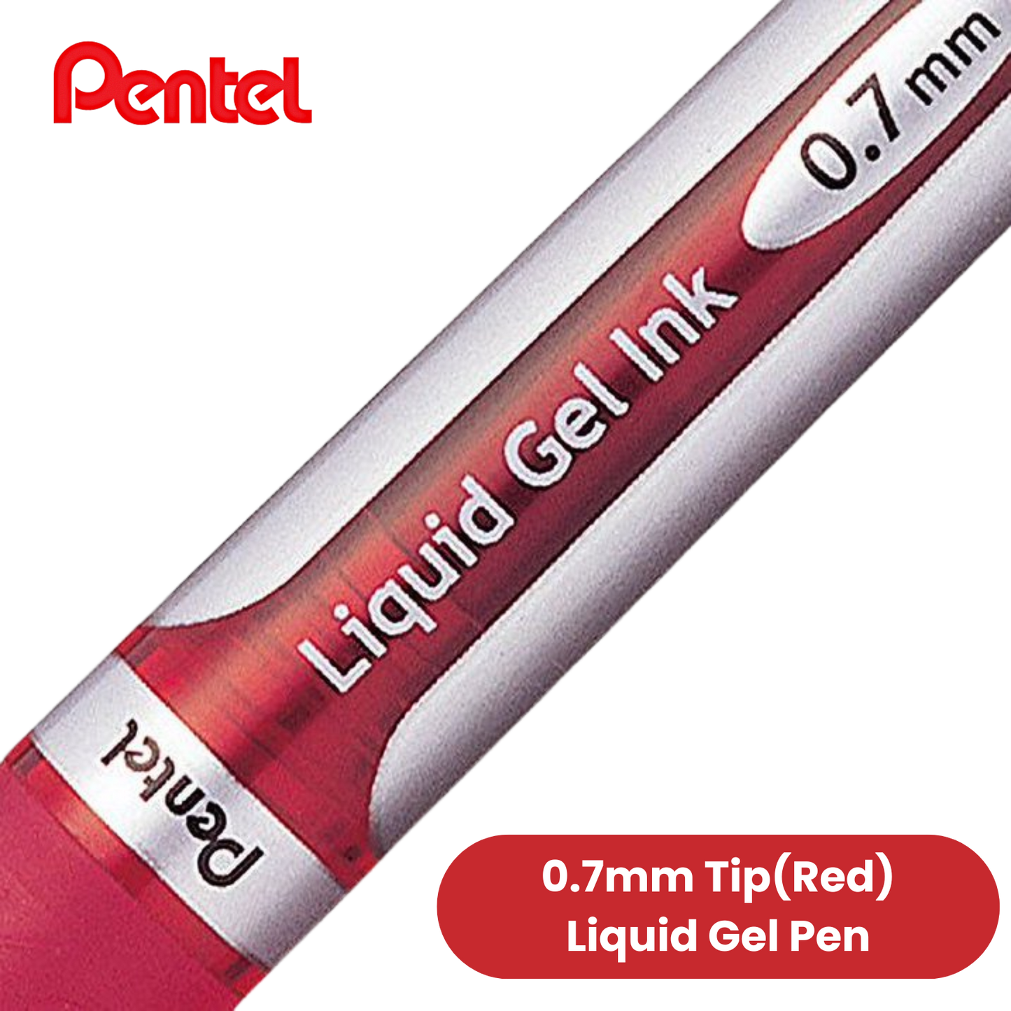 Retractable EnerGel rollerball pen ideal for everyday use. Quick drying, smooth flowing EnerGel ink, suitable for right or left-handed writers. Reduces smudging on hands and paper. Transparent barrel for easy view of remaining ink. Soft latex-free grip –