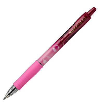 Pilot G2-07 Gel Bubble Pink Pen Blue Gel Ink 0.7mm Ergonomic Grip